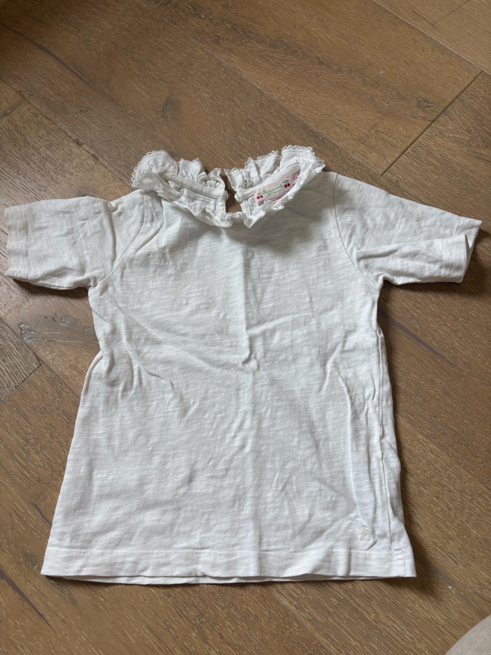 Bonpoint girls White Ruffle Collar Short Sleeve Top 4